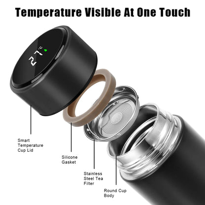Intelligent Thermos Stainless Steel Led Digital Temperature Display Smart Insulation Cup Temperature Display Water Bottle
